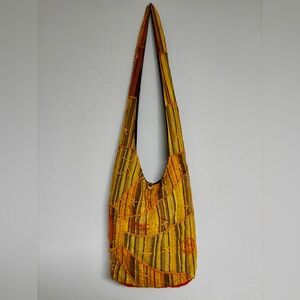 Women's Original Collections Embroidered Peace & Sunrise Orange Boho Sling Bag